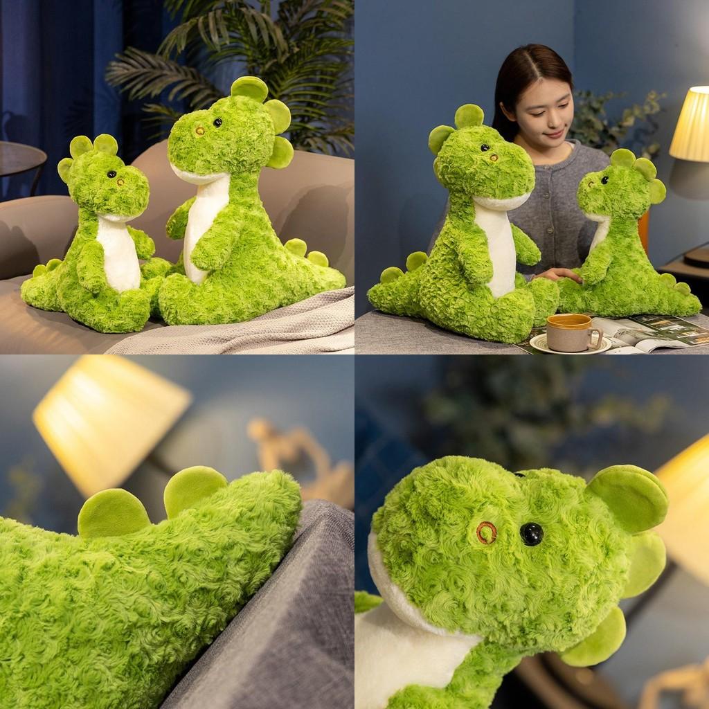 Adorable Green Dinosaur Plush Toy Soft Stuffed Animal Pillow For Sleep And Comfort