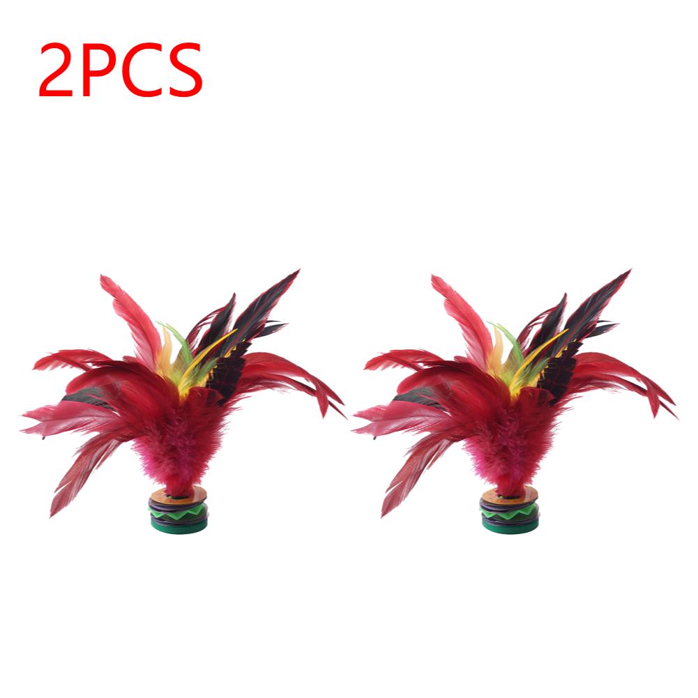1-20Pcs 20cm Feather Jianzi Wear Resistant Chicken Feather Shuttlecock Portable Foot Kick Handwheel Feather Jianzi Outdoor Toy