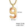 My Shape 0-9 Number Pendant Necklace for Men Boy Sport Basketball Figure Baseball Pattern Stainless Steel Necklaces Punk Jewelry