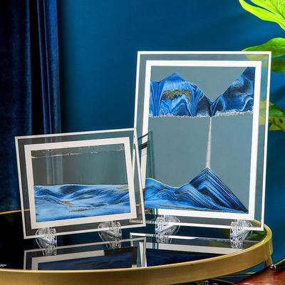Ornamento Pittura Quadrata con Bordo a Specchio e Sabbia Mobile 3D per Soggiorno - Kit Regalo Decorazione Artigianato in Vetro