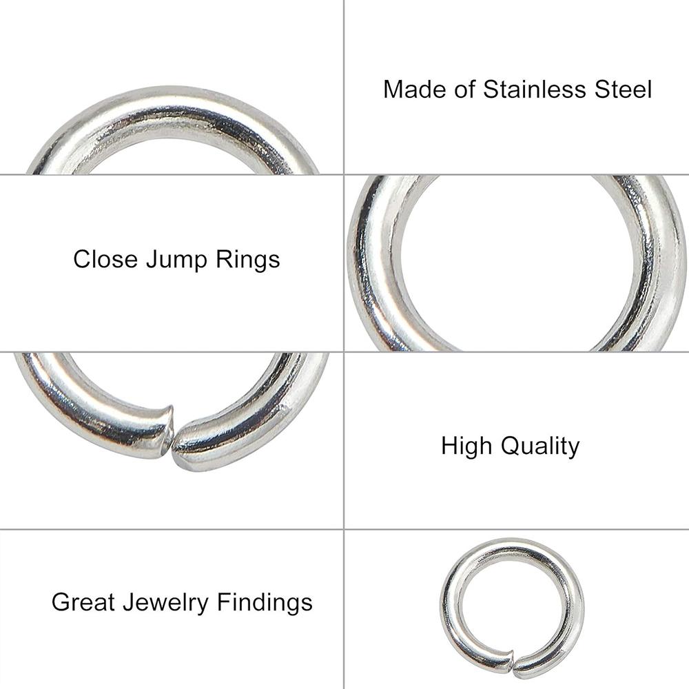 2000Pcs 4/5/6/7/8/9/10mm Stainless Steel Open Jump Rings Strong Split Ring Connectors for Necklace Bracelet Jewelry Accessories