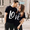 Valentine Day Woman Man T Shirt Letter LO VE Couple T-shirt