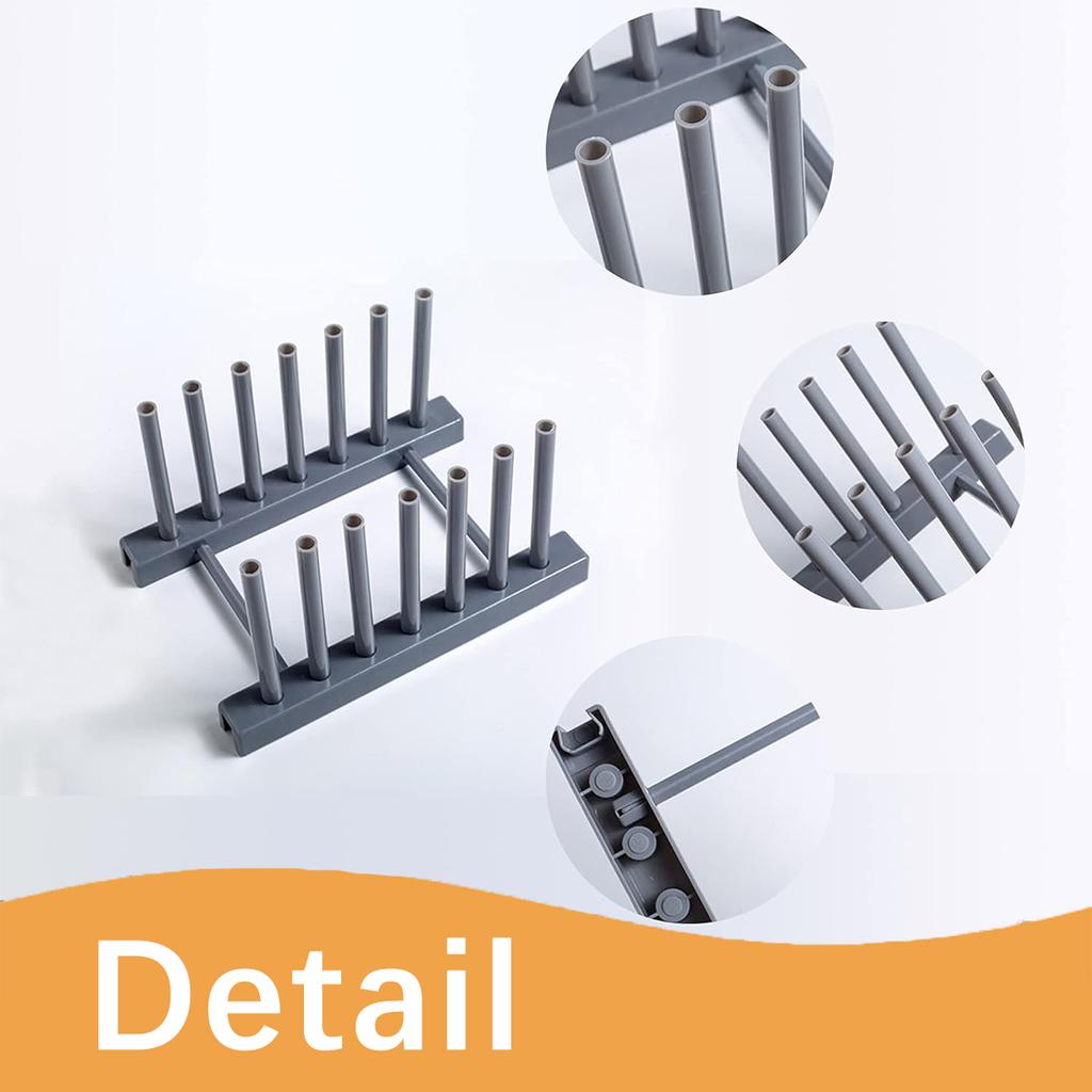 2 PCS Plate Rack Organizer for Cabinet – Plastic Stand for Plates, Bowls, Trays & Bakeware, Keeps Items Dry