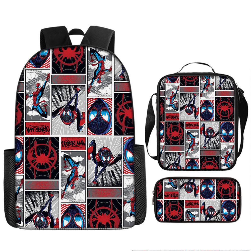 Spider-Man Cartoon Backpack Parallel World Student Cartoon Backpack Children'S School Bag Pencil Case