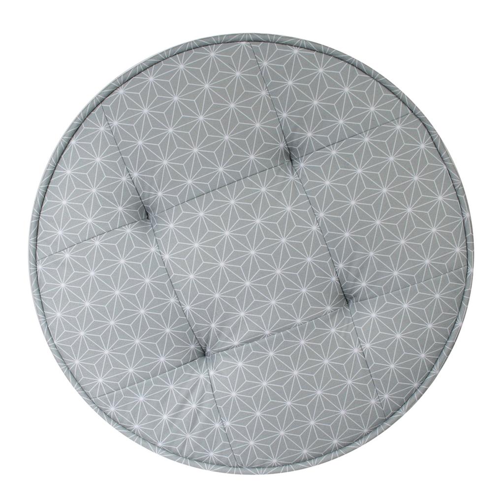 Les Trésors De Lily [R2412] - Gray Round 'Boho' Pouf - 50x16 Cm