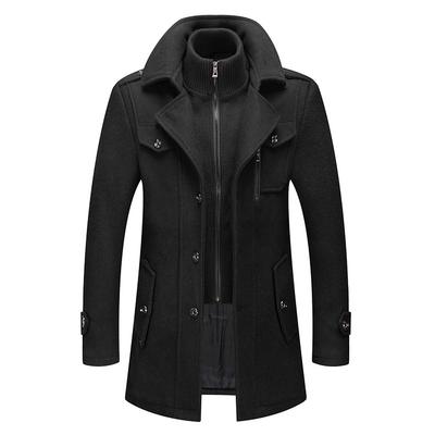Autumn and Winter Men's Business Woolen Coat Fashion Double Collar Cold Resistant Woolen Men's Coat Woolen Coat Men