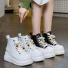 Fashion 7CM Platform Sneakers for Women High Top Shoes Wedge Heel Ankle Boots Women Casual Shoes White Sneakers Walking Shoes