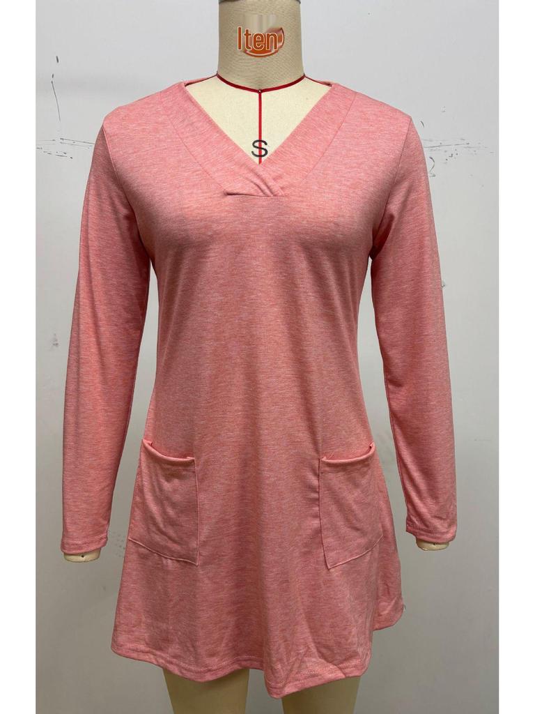 Elegant Women's Solid Long Top - 2025 Autumn/Winter Collection