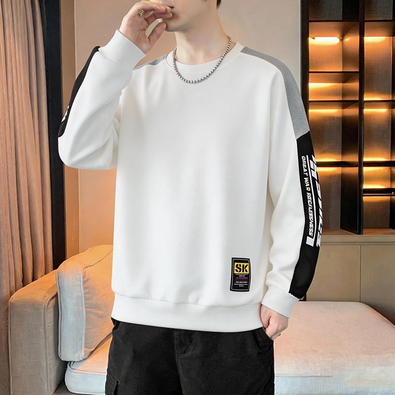 Men's Sweatshirt Casual Handsome Long-sleeved T-shirt Round Neck Sweatshirt Men's Clothing