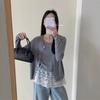 Autumn and winter new gentle wind sweet knitted sweater cardigan + lace splicing lace vest two-piece set for women