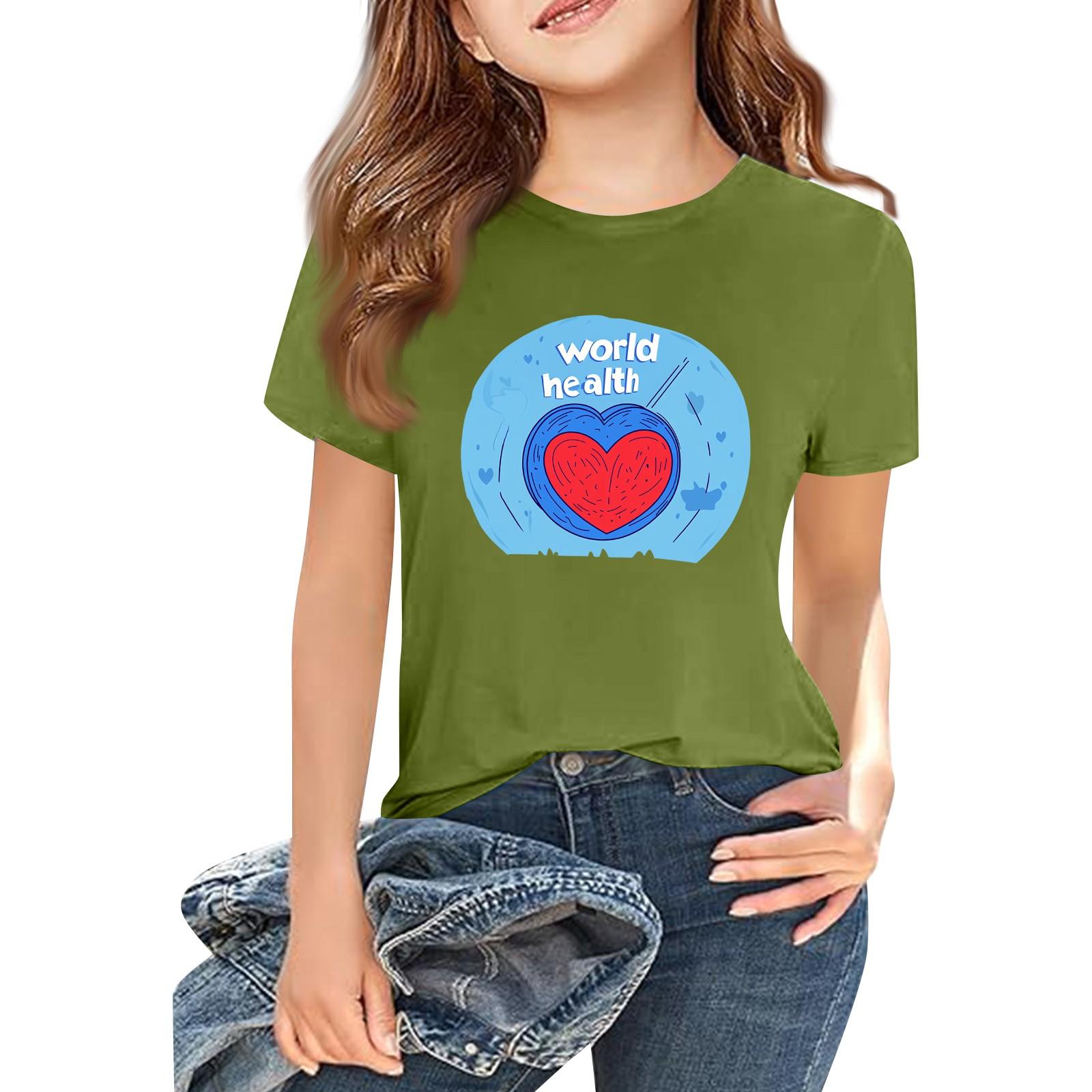 

Дитяча мода повсякденна футболка з короткими рукавами та круглим вирізом, з короткими рукавами 100 армія зелений колір