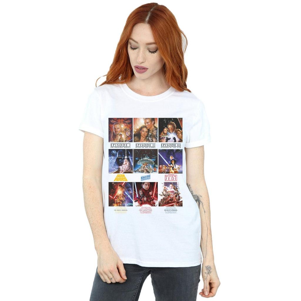 STAR WARS Camiseta Boyfriend de Algodão Poster Saga Feminina/Senhora