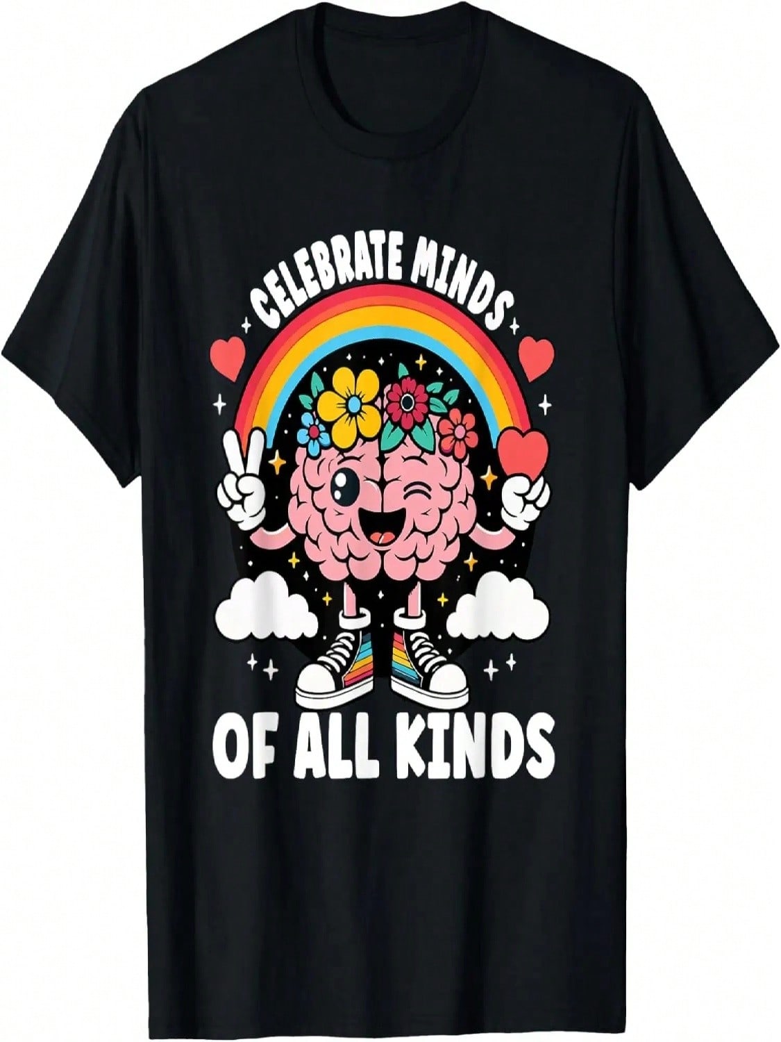 Celebrate Minds Of All Kinds Autism Awareness Neurodiversity T-Shirt S разноцветный