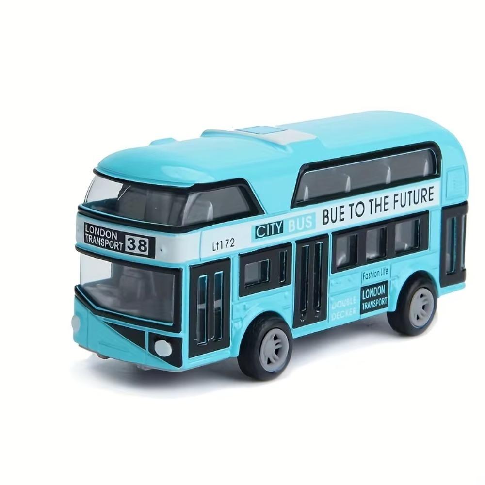 

City Bus Sightseeing Double Decker Bus Model Pull Back Vehiclestoy Die Cast Pull Back Vehicles Mini Tourist Model Car For Boys