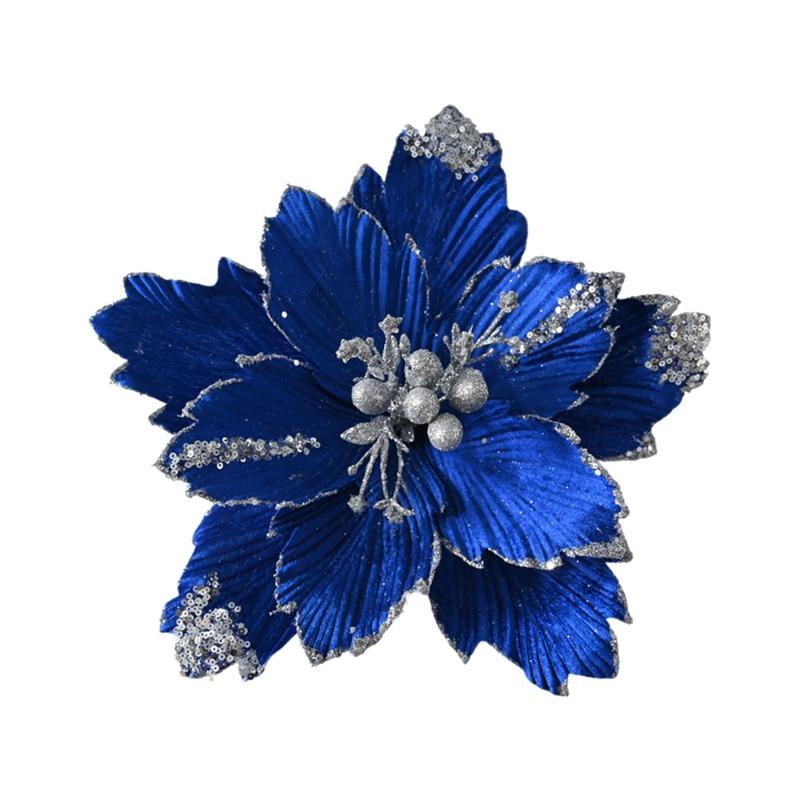 New Sequined Gold Powder Berry Christmas Flower Wholesale Christmas Tree Pendant Simulation Flower Party Ornament