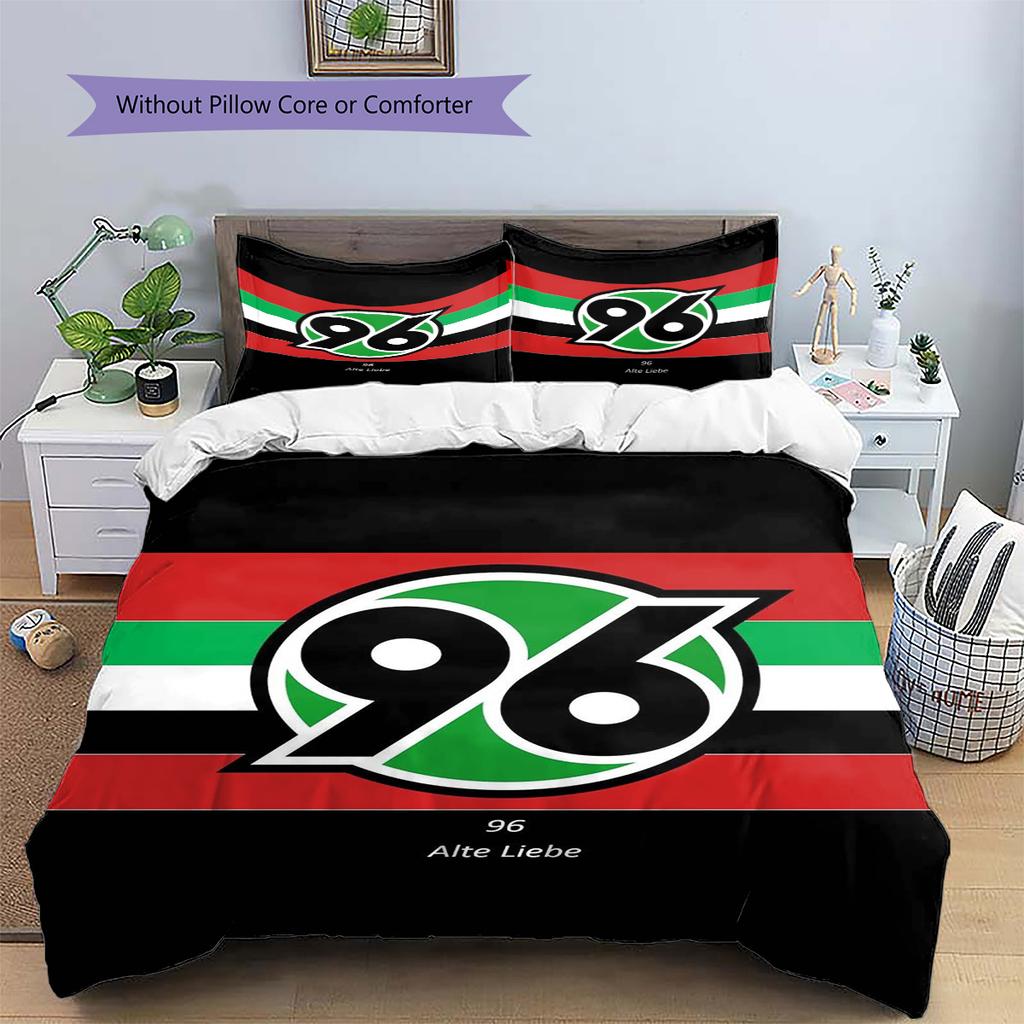 Hannover 96 Pattern Bedding Set Quilt Cover Pillowcase Home Decor Gift (1 * duvet cover + 2 * pillowcase, without core)