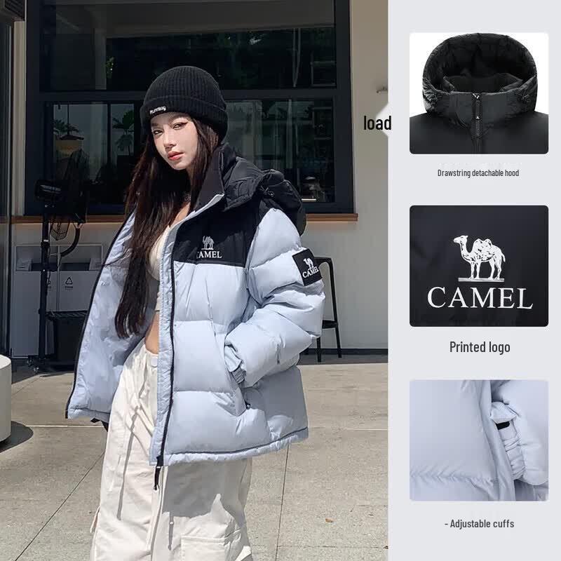 CAMEL Women s Hooded Puffer Down Jacket L