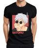 SATORU Gojo Jujutsu Kaisen Anime Sunglasses White Hair Retro Men's T-Shirt
