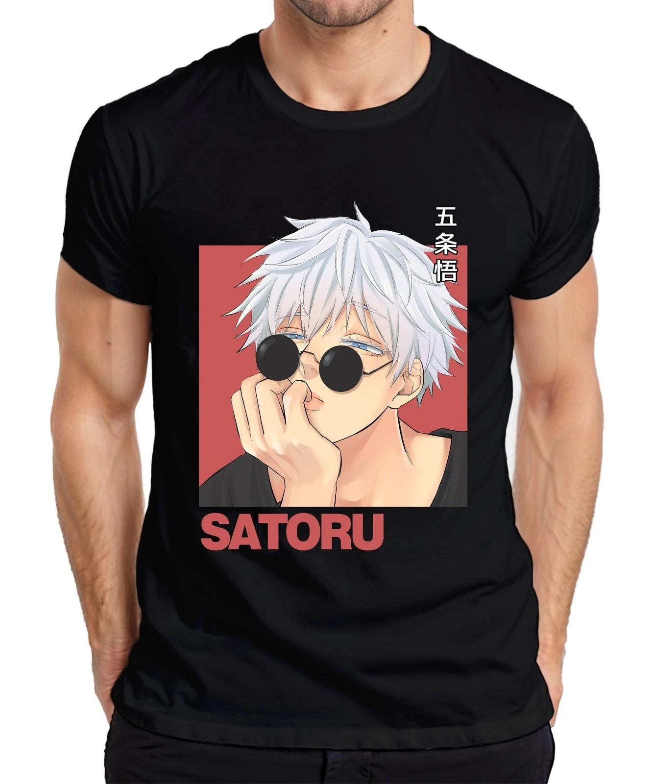 SATORU Gojo Jujutsu Kaisen Anime Sonnenbrille weißes Haar Retro Herren T-Shirt XL