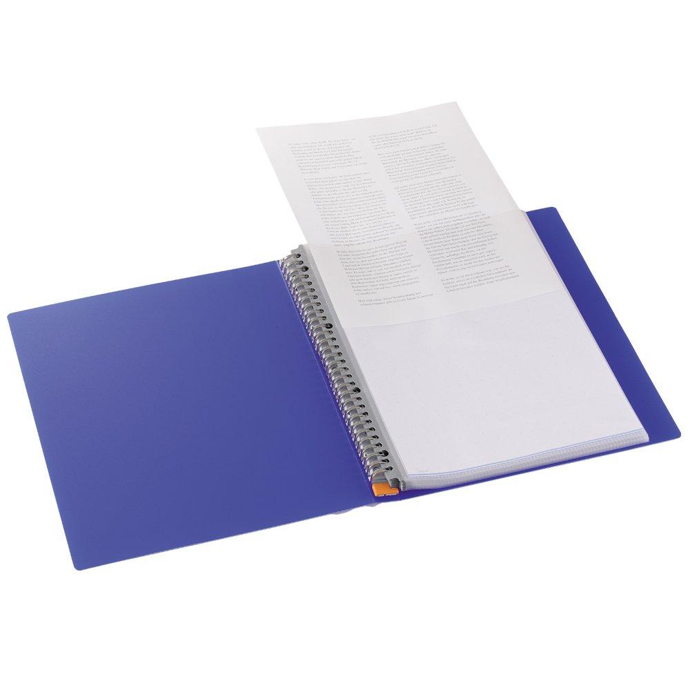 LIHIT LAB Clear File, B4, Interchangeable, 36-Hole, 20-Pocket, Indigo, N4604-8
