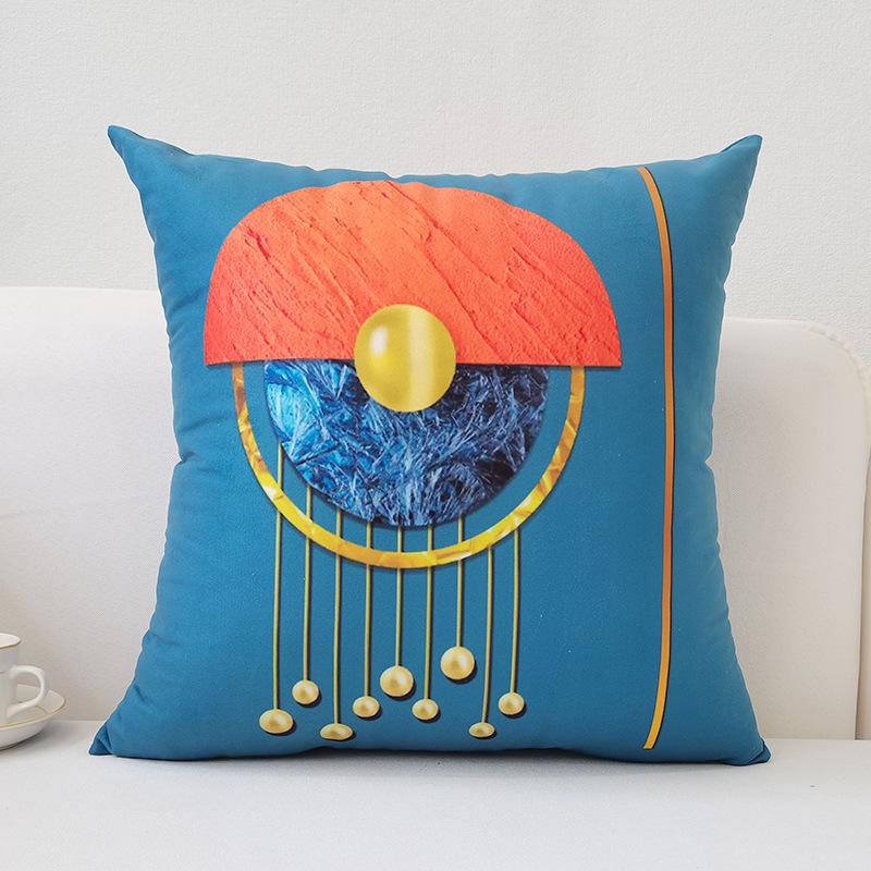 Nordic Ins Style Pillowcase Macaron Color Modern Simple Orange Sofa Car Cushion Cover Cushion Cover Pillowcase