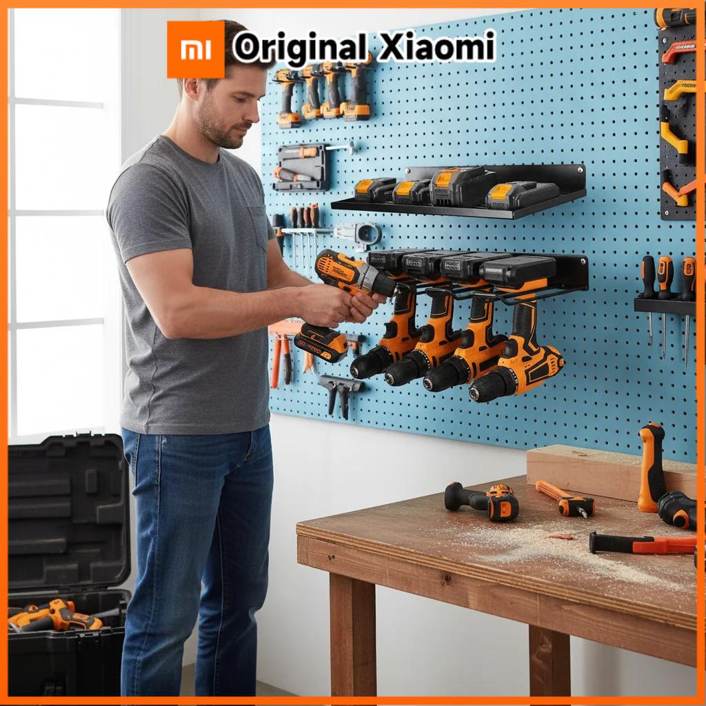 Xiaomi Power Tool Wall Mount Holder Heavy Duty Pegboard Wall Storage Tool Set Drill Screwdriver Storage Rack for Workshop/Garage