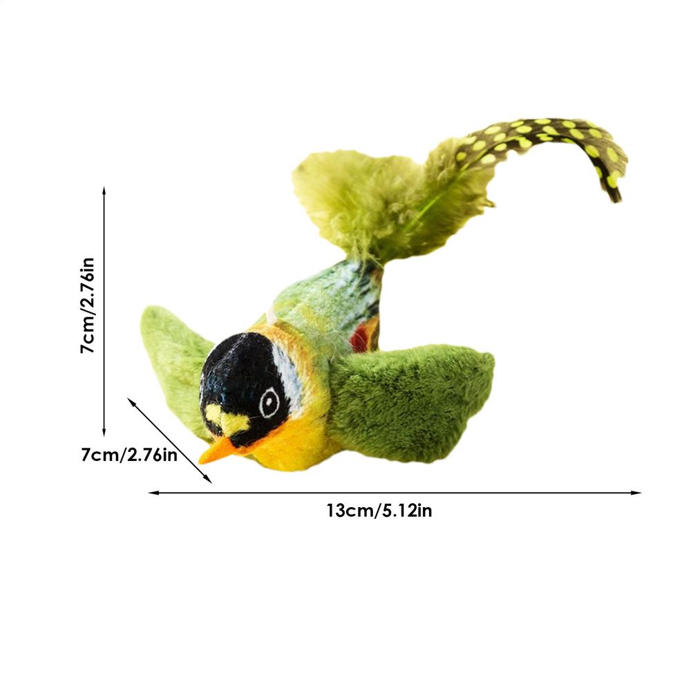Interactive Cat Toy Chirping Bird Realistic Chirp Tweet Touch Activated Kitten Exercise Toys Cute Catnip Toys for Indoor Cats