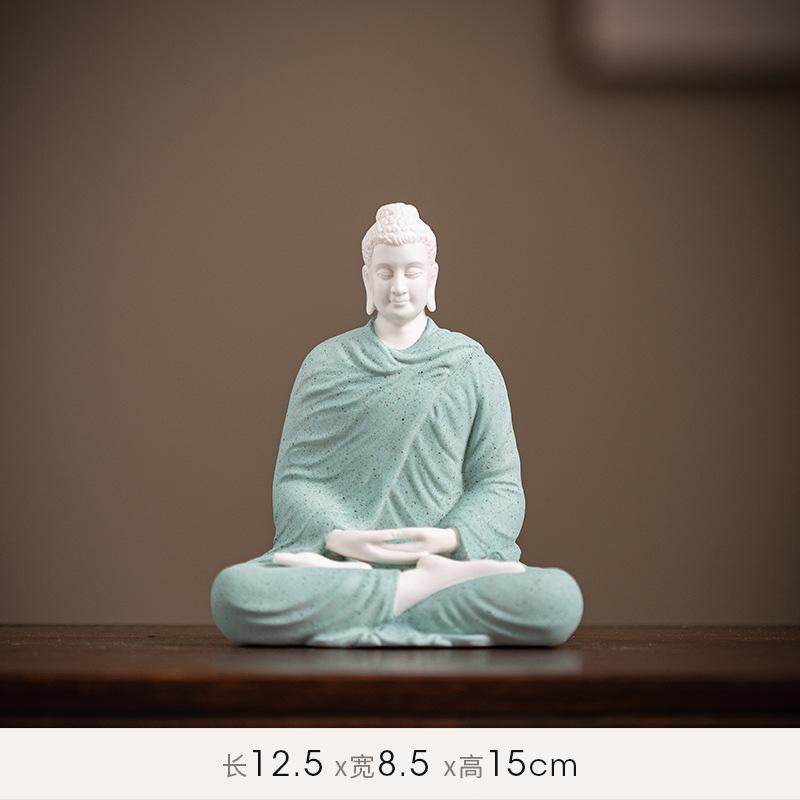 Statua di Buddha Buddha Sakyamuni Statuetta Buddha Tathagata Lampada Ceramica Cerchio Soggiorno Per Incenso Portico Decorazione Casa