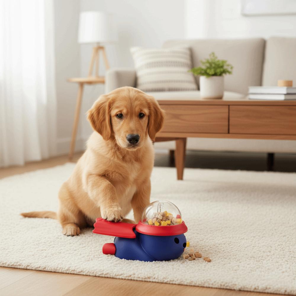 Plastic Dog Puzzle Feeder Cartoon Automatic Feeder Creative Dog Food Dispenser Mealtime Fun