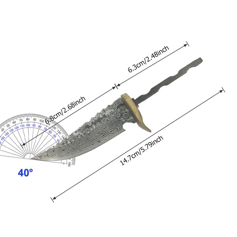 Handmade Damascus Steel Fixed Blade Knife Blanks Diy Semi-finished Billets Accessories outdoor Camping Hunting paring Tool Parts