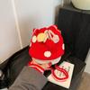 Mushroom Delightful Pattern Knitted Drawstring Bag For Children Unisex And Design Playful