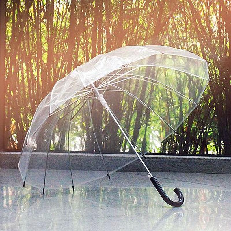 Automatic Transparent Long-Handle Windproof Umbrella