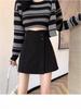 2024 Trendy High-Waist Black A-Line Korean Culottes - Autumn Women's Fashion.