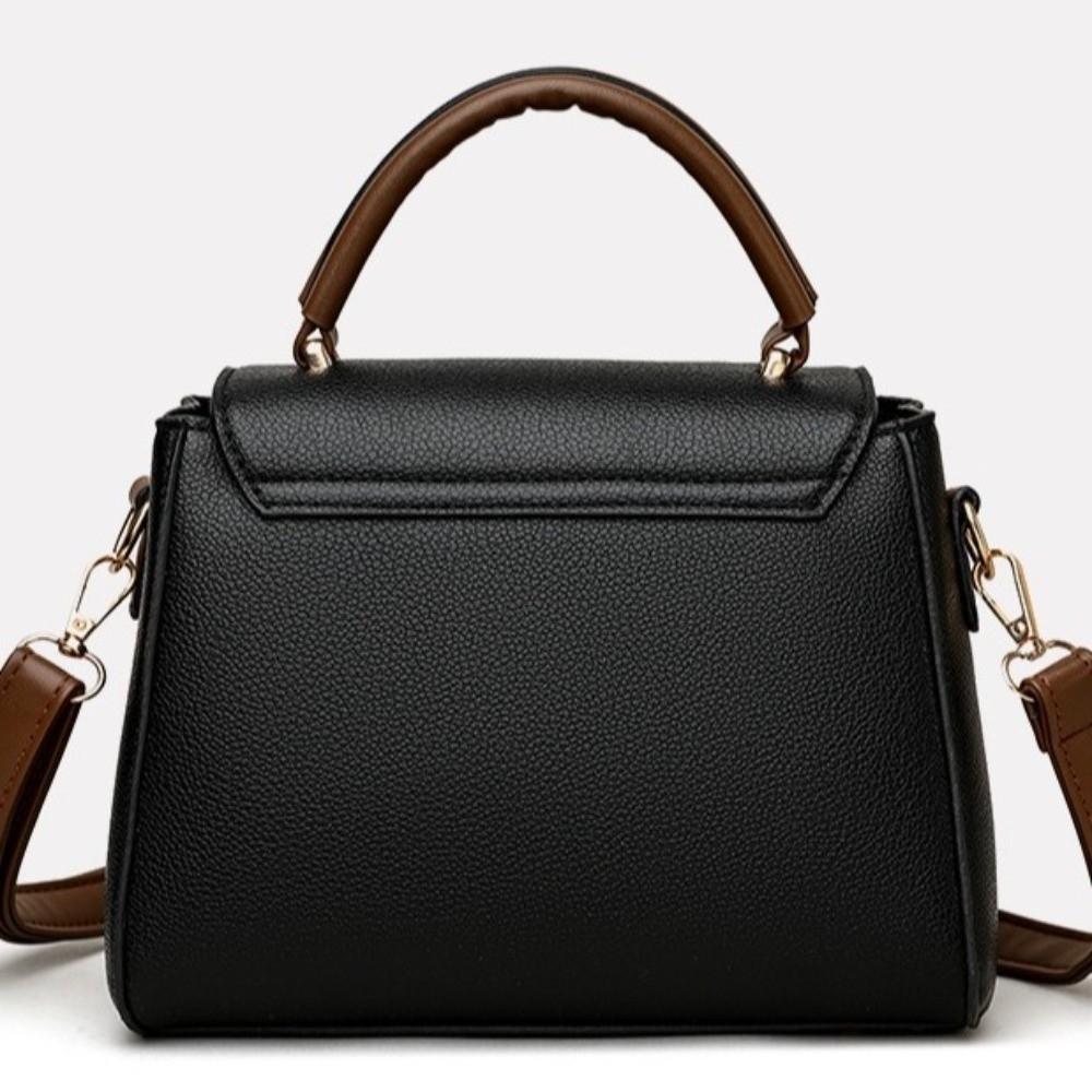 Casual Square Shape Vintage Handbag Large Capacity Solid Color Shoulder Bag Small Square Bag