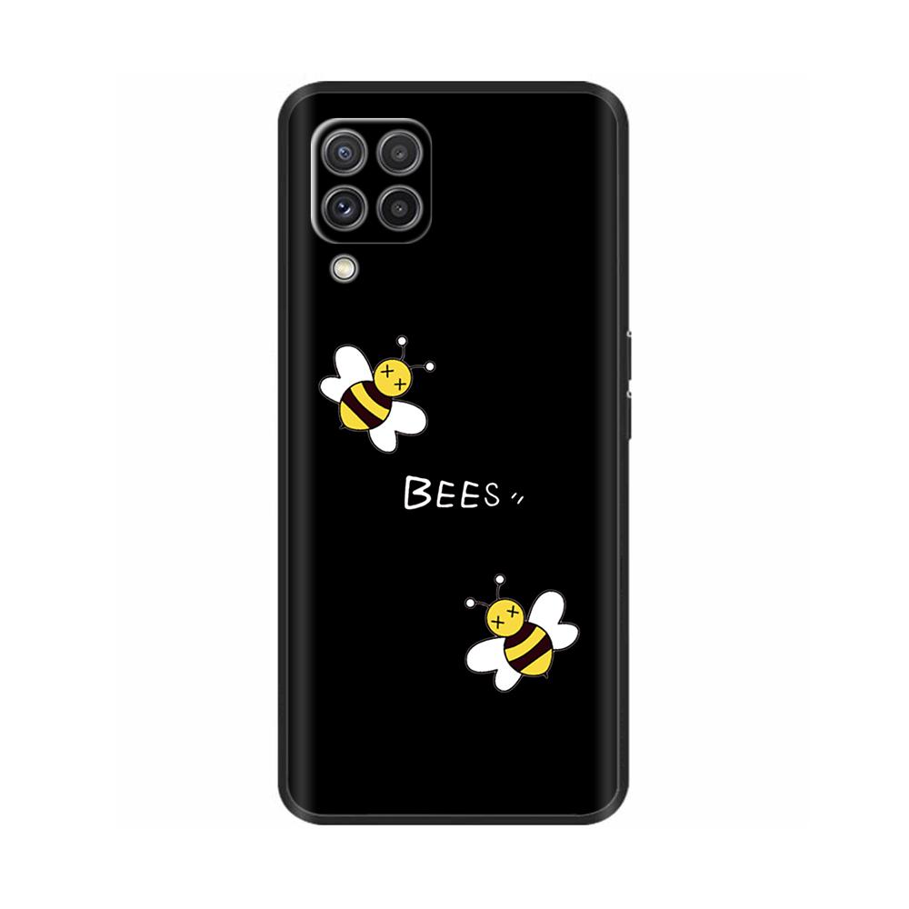For Samsung A12 M12 F12 Case Stylish Painted Cover Soft Liquid Silicone Phone Case For Galaxy A12 A M F 12 Fundas TPU Capa Black