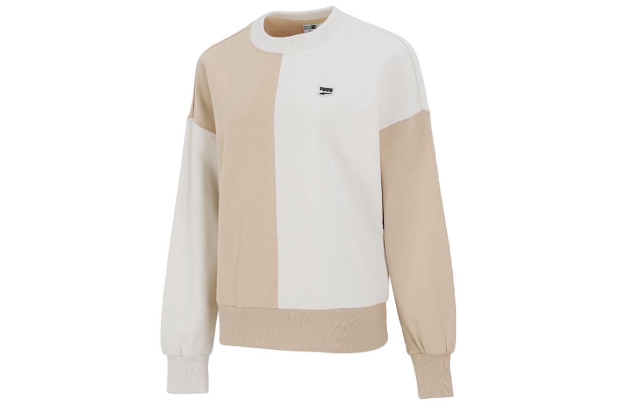 PUMA Sweatshirts Women s Ecru Crew Neck Moderate Regular 533052-20 L