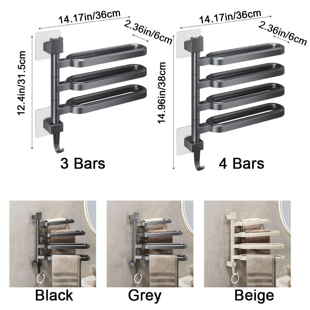 Plastic Swivel Towel Holder Wall Mounted Towel Hanger Practical Bath Towel Storage Rack  For Home