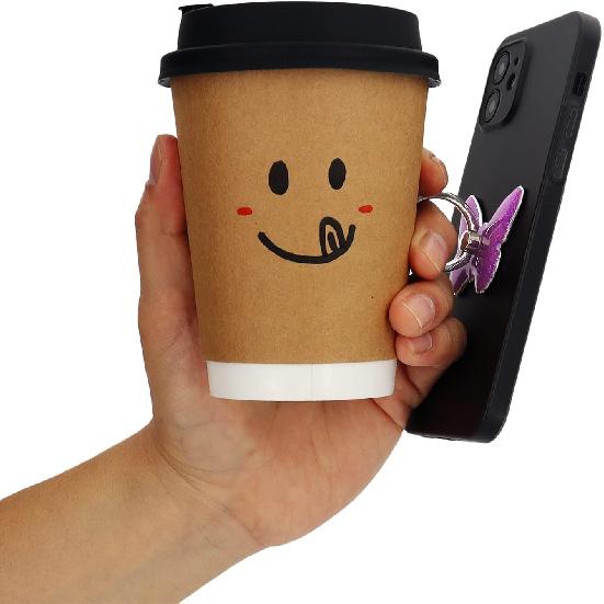 LaMignonne Cell Phone Ring Holder Butterfly Finger Ring Grip Stand 360° Rotation 180° Flip Universal Kickstand Compatible with All Smartphones