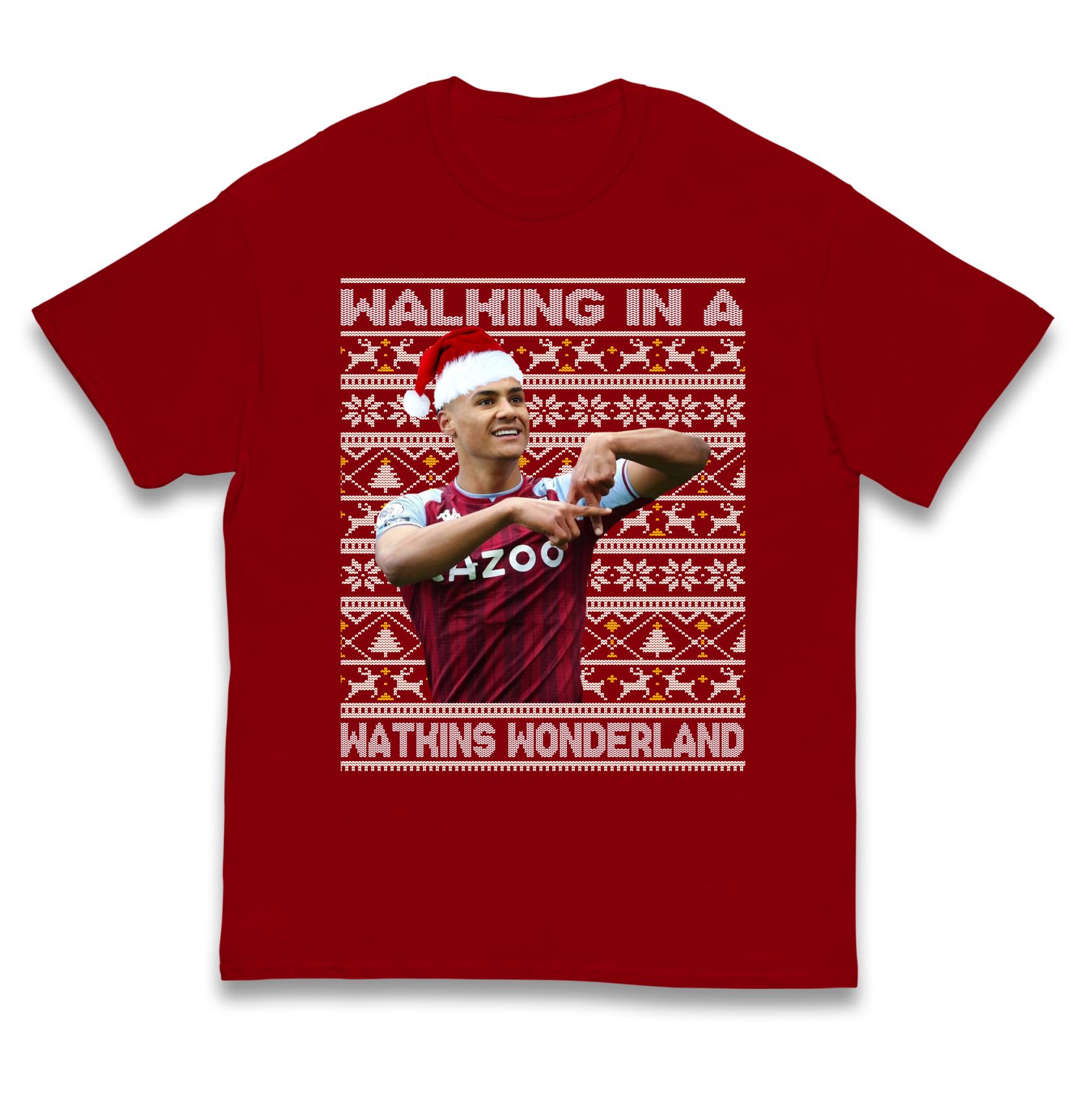 Ollie Watkins Walking In A Watkins Wonderland Christmas Football Kids T Shirt Aston Villa FC Top 120