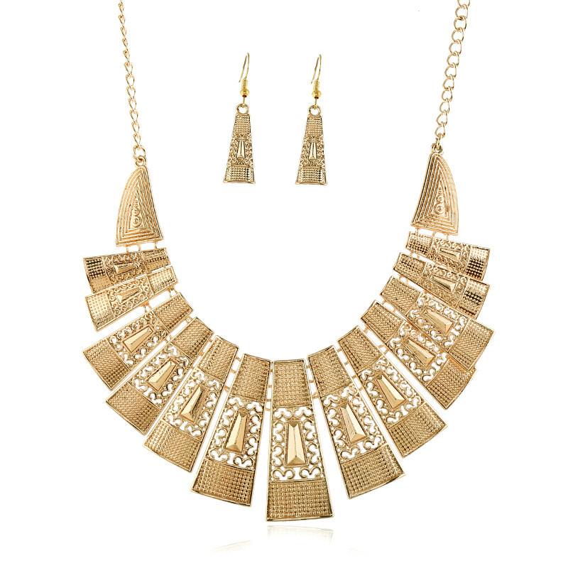 Vintage Artistic Alloy Necklace And Earring Set Casual Wear Clothing Accessories