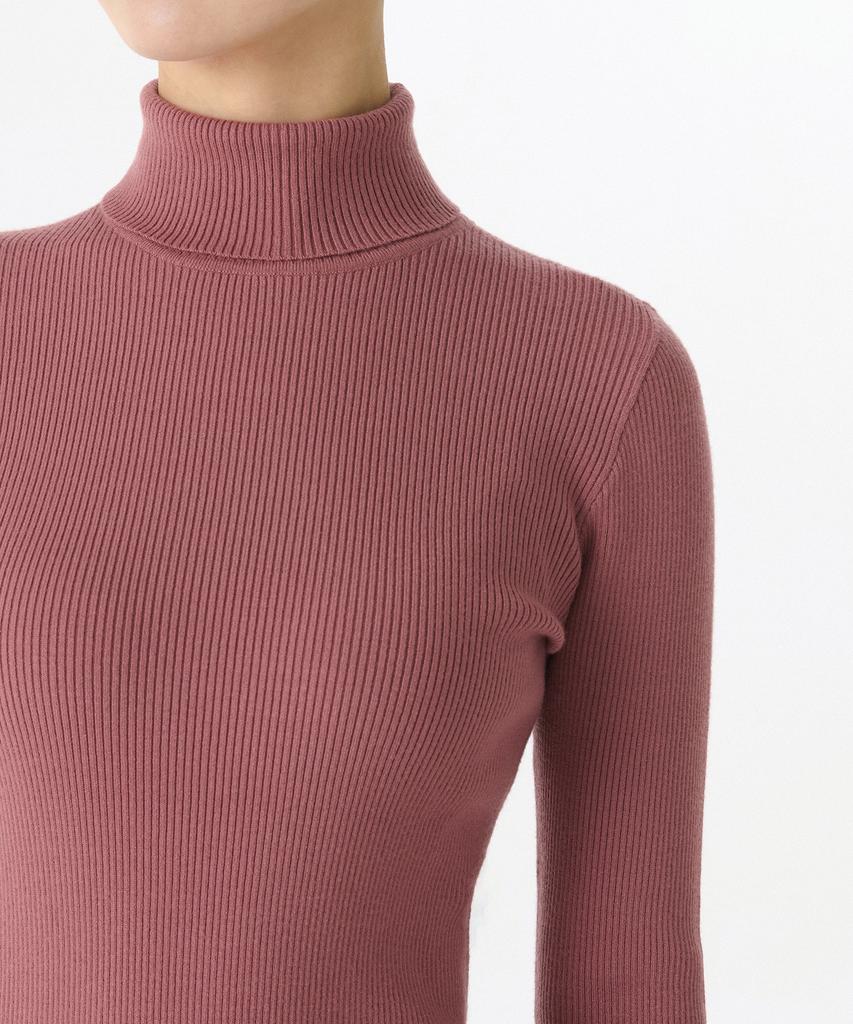 MUSINSA STANDARD WOMAN Women'S Ribbed Slim Turtleneck Knit [Red Bean]