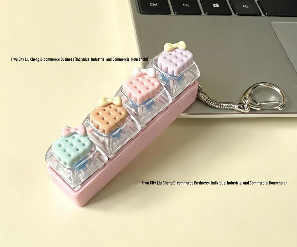 Cute Sticker DIY Button Squeeze Toy Keychain - Stress Relief Pendant