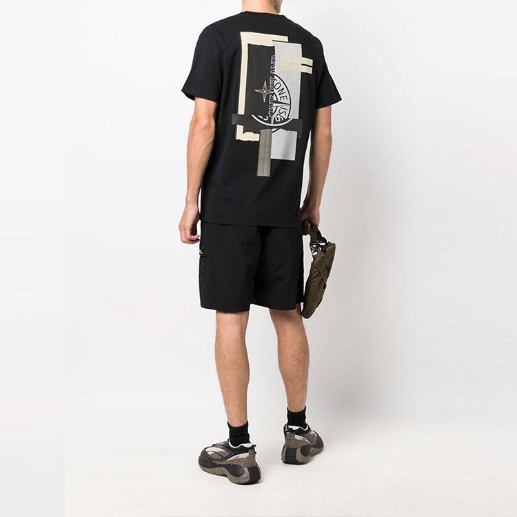 Stone Island Logo T-Shirt Black Men Tops 75152NS83-V0029