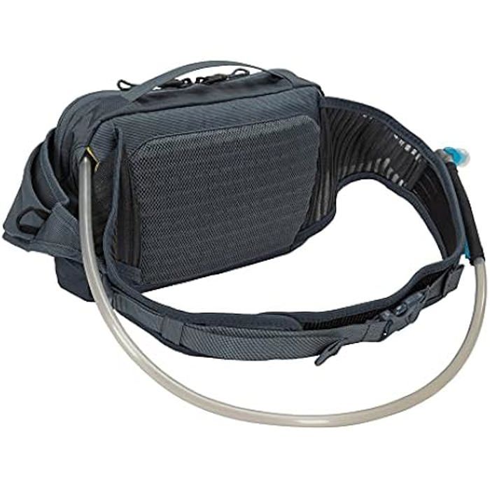 Sac banane - thule - rail 4l - gris ardoise - poche à eau 1,5l - confort respirant