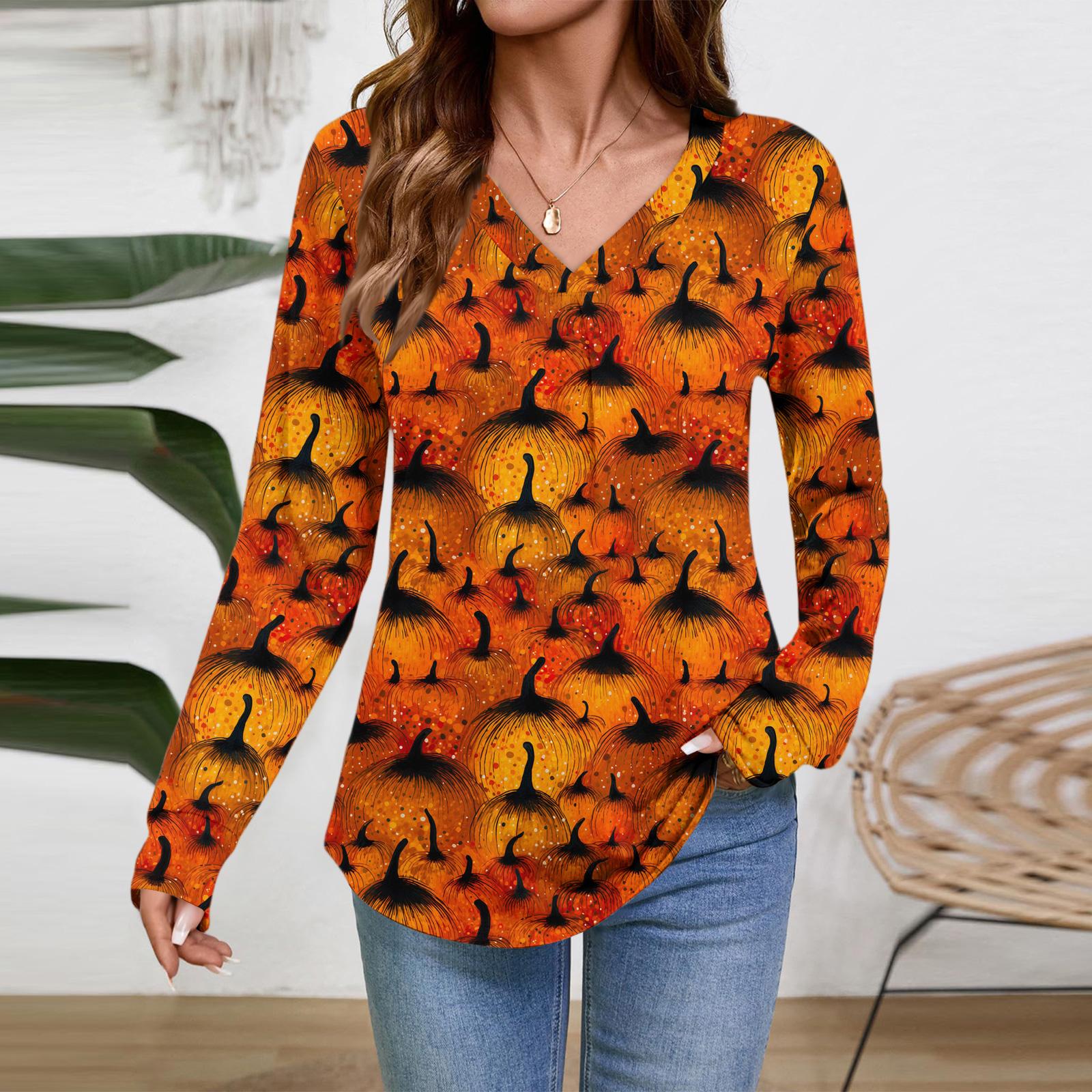 

Женские топы с длинным рукавом, нарядные повседневные футболки с V-образным вырезом, базовые футболки, одежда для отпуска, осенняя модная одежда S