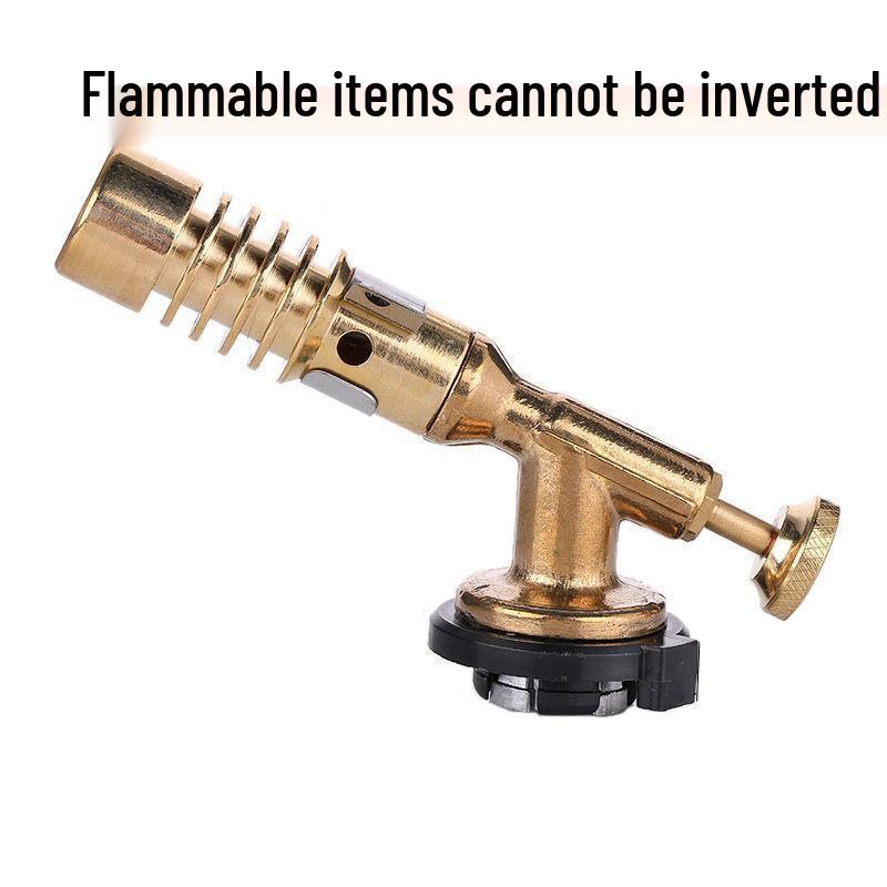 All-Copper Cassette Blowtorch Head for Barbecues - Electronic Ignition and Hair Singe, Ideal for Outdoor Camping