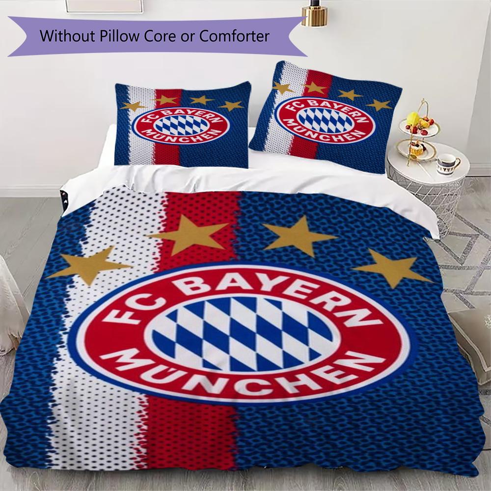 

FC Bayern Munich Pattern Bedding uilt Set uilt Cover Pillowcase Home Decoration Birthday Gift (1 * duvet cover + 2 * pillowcase without core)47 135x200cm