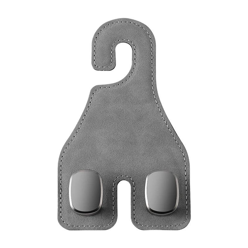 

Quality Car Headrest Hook Premium Suede Rear Seat Hanging Dual Hook 25KG Large Load-Bearing Alloy Hook Hanger Universal