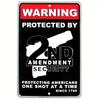 VintageStyle Nd Amendment Security Warning Tin Sign  Home Protected by Gun Rights Wall Decor Iron Material Red  Black De