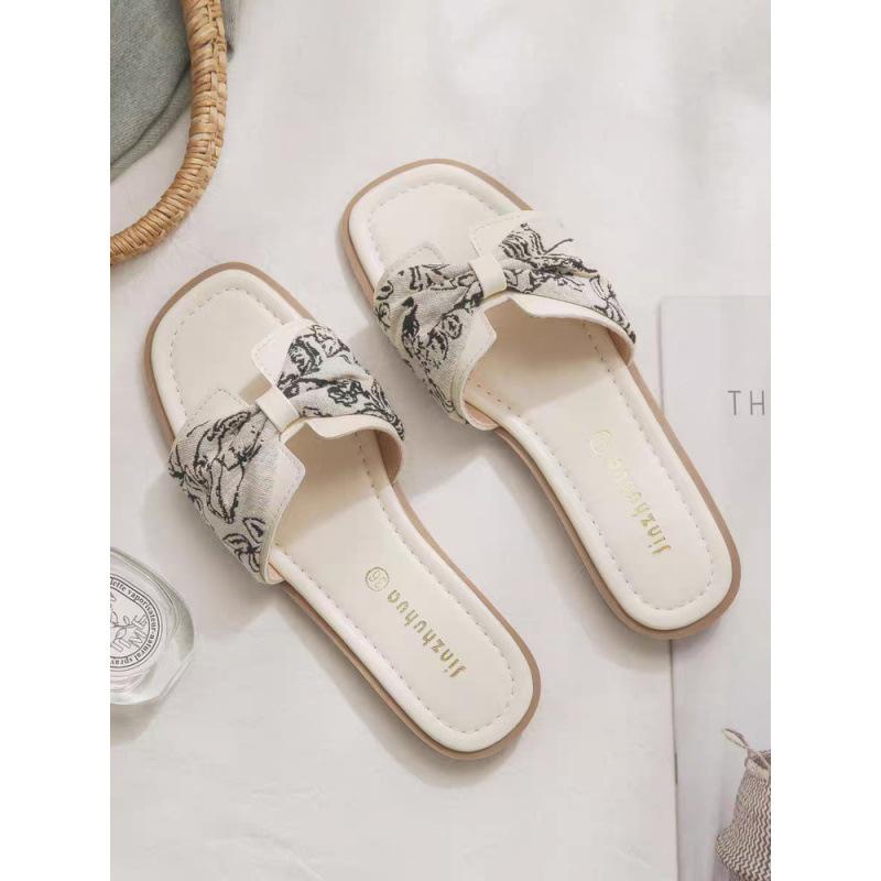 

Pigskin version~ Beautiful flat bottom with skirt French small cool slippers women s 2025 new summer Y wear out fashion 40 абрикосовый